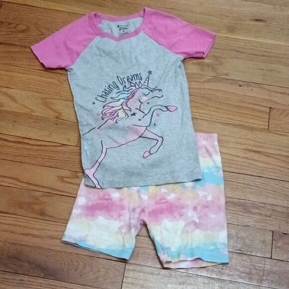 Members Mark Girls Unicorn 2 pair Pajamas Sets sz 8 - Picture 2 of 4